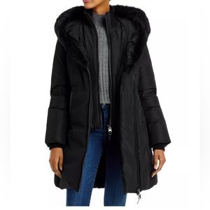 MACKAGE Kay Hooded Down Shearling Coat - BLACK - XXS